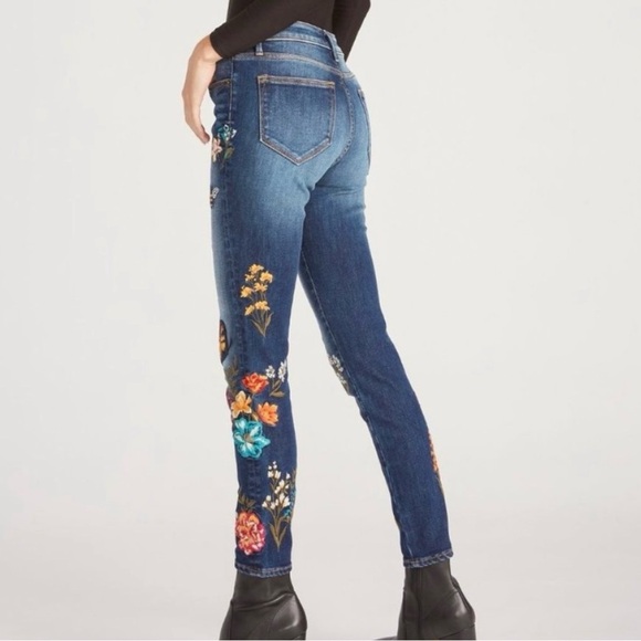 DRIFTWOOD Jackie High Rise Butterfly Garden Women’s Embroidered Skinny Jeans 30 - Picture 4 of 10